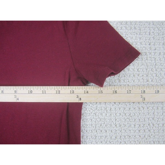 a new day Shirt Womens Small Maroon Purple Casual V-Neck Blouse Cap Short Sleeve - Picture 7 of 8